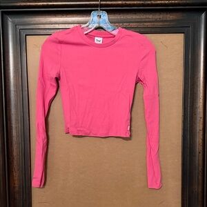 TNA HomeStretch Fuchsia Rib Cotton Long Sleeve Tee